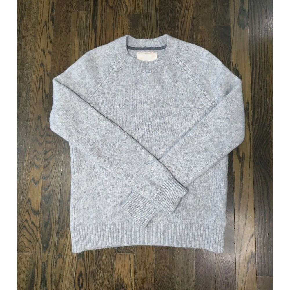 Banana Republic Wool Blend Crew Neck Sweater Women's L Gray Heritage Collection